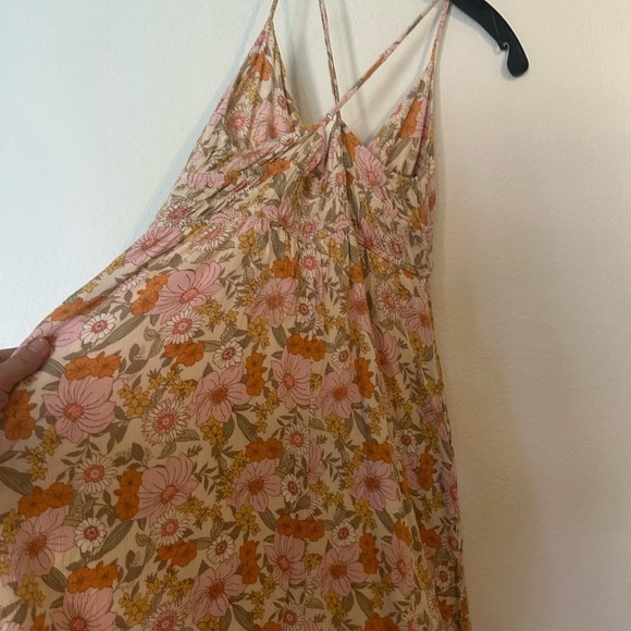 Be Cool Floral Sundress with Pink and Orange Flowers Medium Gauze - Picture 3 of 9